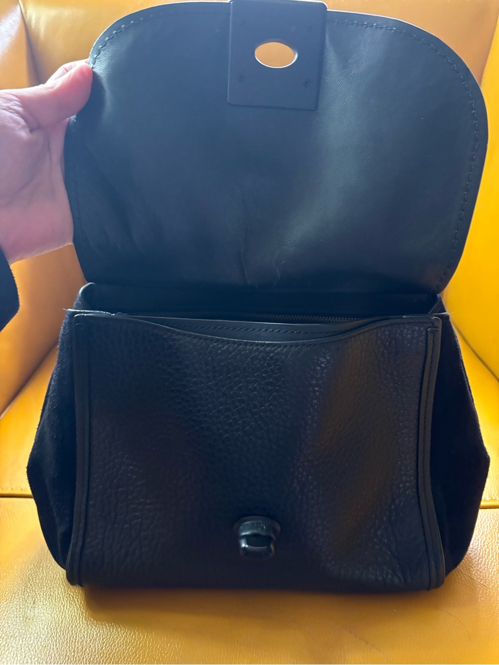Coach Black Leather Top-Handle Satchel - Picture 5 of 6
